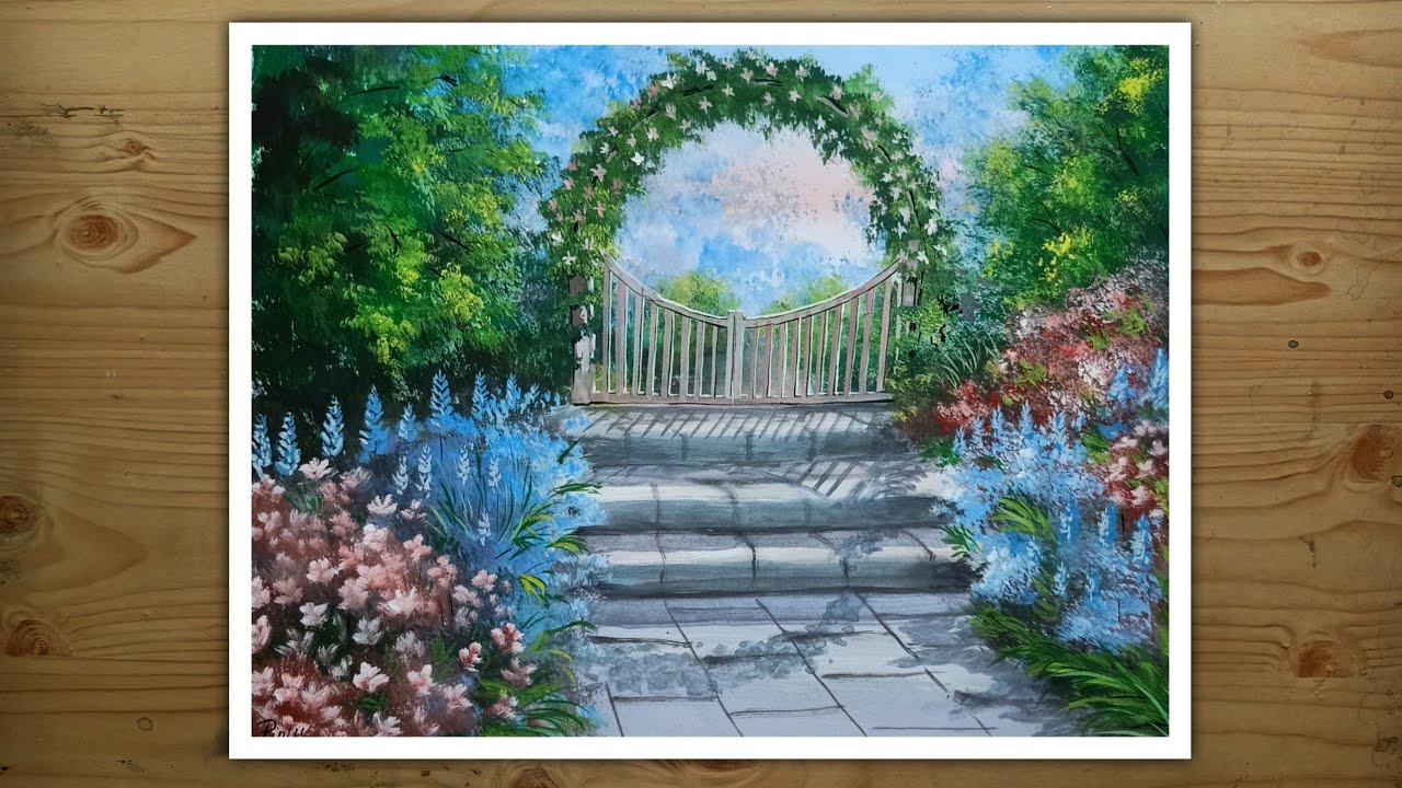 Poster Colour Painting | Daily Challenge 6  Flower garden