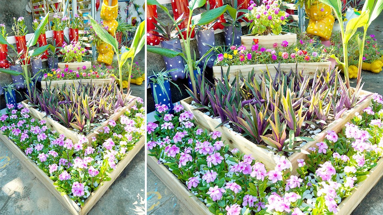 DIY Outdoor Planter Boxes Four Tiered for Colorful Mini Garden