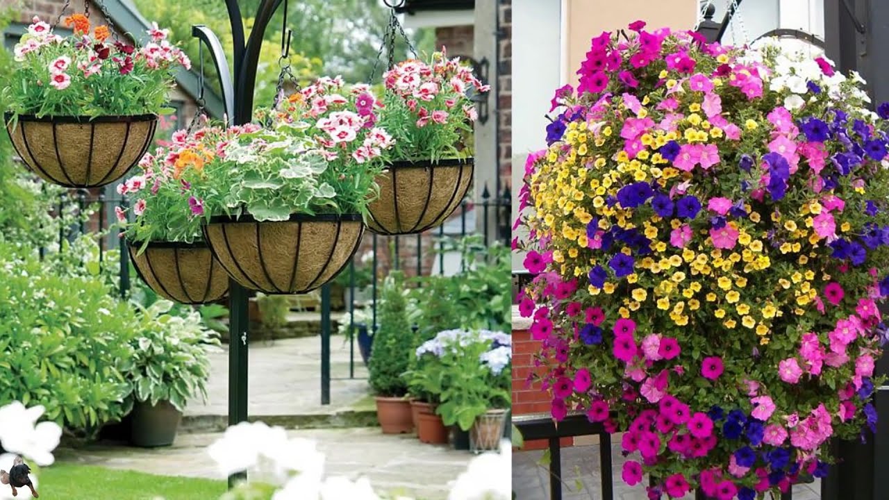 Flower Gardening Ideas  How to Make Hanging Flower Garden Using Old Basket